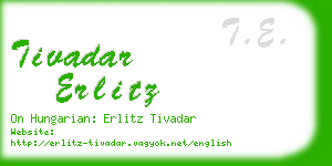 tivadar erlitz business card
